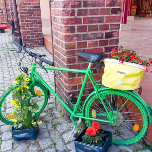 Fahrrad mit Blumendeko